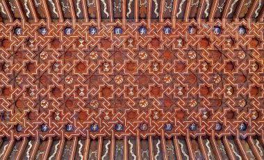 Toledo - 8 Mart: tavan atrium monasterio san Juan de los reyes veya manastır saint John Kings mudejar tarzı üzerine 8 Mart 2013 Toledo, İspanya.