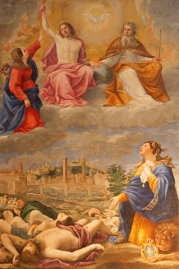 Verona - 28 Ocak: boya Verona, verona, İtalya vebanın yıl 1630-kilise san fermo maggiore gelen antonio giarola tarafından 28 Ocak 2013 tarihinde
