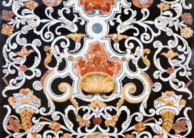 Palermo - 8 Nisan: kilise la chiesa del gesu veya casa professa mozaik dekorasyon detay. Barok kilise 1636 yılında palermo, İtalya 8 Nisan 2013 tamamlandı.