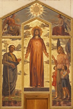 Verona - 27 Ocak: İsa resim form 19.cent kalbinde. yan sunak basilica san zeno 27 Ocak 2013 yılında Verona, İtalya.