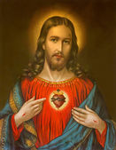 Německo 1899: kopii typické katolické obrazu srdce Ježíše Krista ze Slovenska vytištěno na 19. dubna 1899 v Německu.