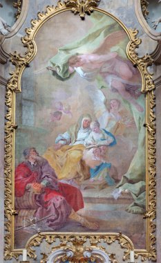 jasov - 2 Ocak: Barok yan altar ve panik kutsal ann ve bakire Meryem johann tarafından lucas kracker (1752-1776) dan premonstratesian cloister içinde jasov üzerinde 2 Ocak 2014 yılında jasov, Slovakya.