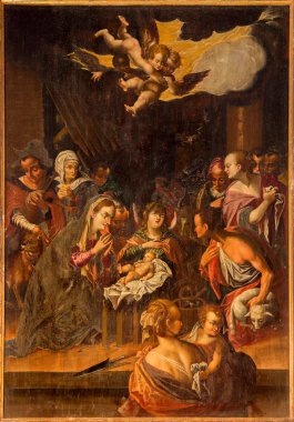 stitnik - 29 Aralık: Rönesans ve Barok ana sunak stitnik hans von achen (1636) 29 Aralık 2013 yılında stitnik, Slovakya ile Gotik Protestan Kilisesi'nin ahşaptan on doğum sahnesi.