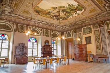 jasov - 2 Ocak: hall tarafından johann fresk ile lucas kracker (1752-1776) dan premonstratesian cloister içinde jasov üzerinde 2 Ocak 2014 yılında jasov, Slovakya.