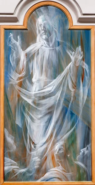 ローマ - 3 月 20 日: イエス ・ キリストの昇天。大聖堂サンタ マリア デッリ アンジェリ e ・ デイ ・ マルティリ 2012 年 3 月 20 日ローマの上からモダンなフレスコ画の詳細. — ストック写真