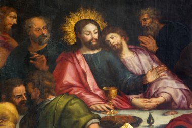 Antwerp - Jesus and st. John at last supper - Jakobskerk clipart