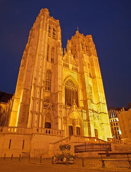 Bruselas - Catedral gótica de San Miguel y Santa Gúdula - wes — Foto de Stock