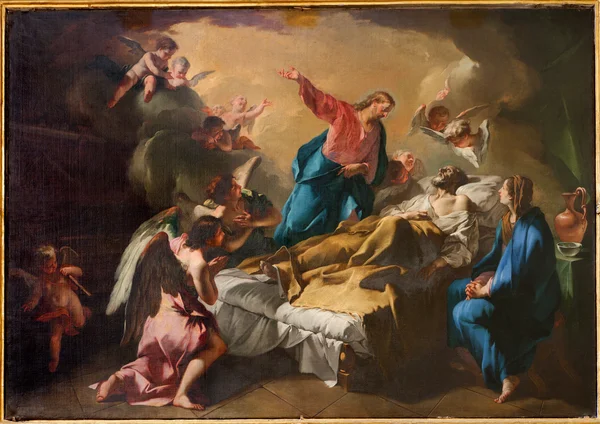 BERGAMO - JANEIRO 26: Morte de S. José pintura de Dom em 26 de janeiro de 2013 em Bergamo, Itália . — Fotografia de Stock