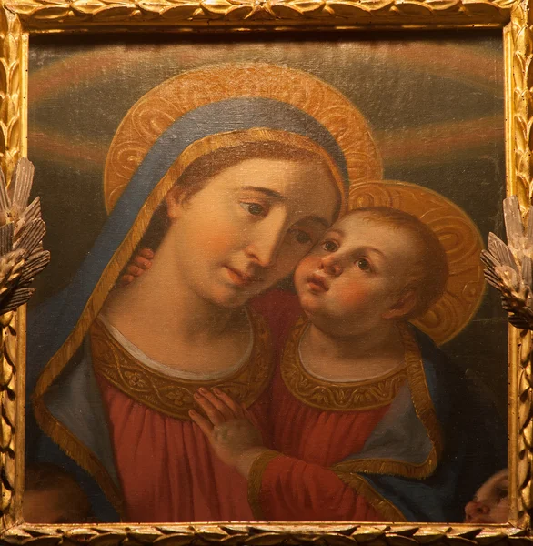 BERGAMO - JANEIRO 26: Pintura de Madonna com a criança de Gian Paolo Lolmo da igreja Michele al pozzo bianco em 26 de janeiro de 2013 em Bergamo, Itália . — Fotografia de Stock