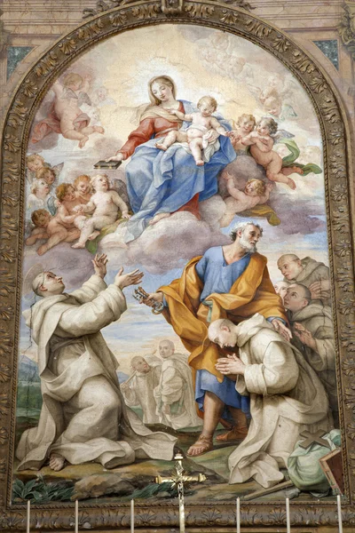 Rome, MARCH - 20: Holy Mary in heaven with the sanits. Paint from Santa Maria degli Angeli e dei Martiri. 2012, Italy. — Stock Photo, Image