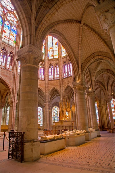 Paris - interior of Saint Denis cathedral — Stock Photo, Image