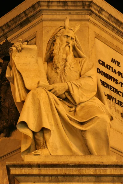 Moses - Rome - detail of monument by Spain stairs — Stock Photo, Image