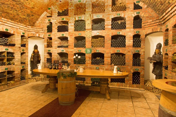 BRATISLAVA, SLOVAKIA - JANUARY 23, 2014: Interior of wine callar of great Slovak producer. — Stock Photo, Image