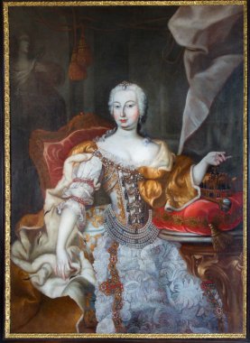 Trencin, Slovakya - Ağustos 4, 2013: Ağustos 4, Kraliçe maria theresia form trencin kale boya 2013, trencin Slovakya.