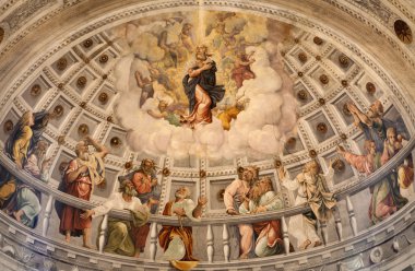 Verona - 27 Ocak: Ana apsie tarafından mimar michele sanmicheli. Meryem Ana ve havari 15. CNET. 27 Ocak 2013 tarihinde Duomo Verona, İtalya