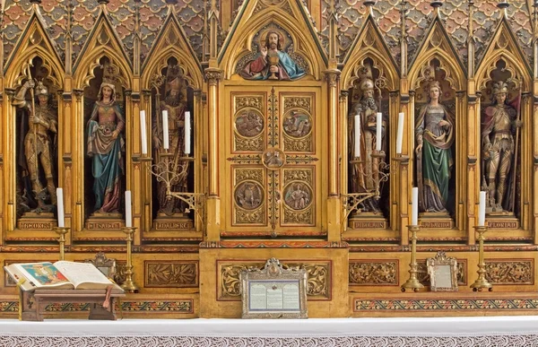 布拉索夫、 斯洛伐克-2014 年 1 月 14 日： 新哥特式雕刻从 19 主圣坛。%。由约瑟夫 · lippert 在圣马丁大教堂设计. — 图库照片