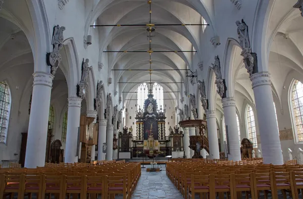 Leuven, België - 3 september: schip van de kerk sint jan de doperkerk op 3 september 2013 in leuven, België. — Stockfoto