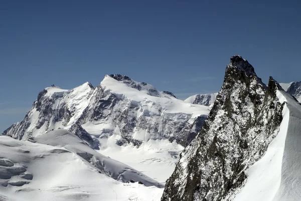 Monte rosa szczyt z allalinhorn – Alpy Szwajcaria — Zdjęcie stockowe