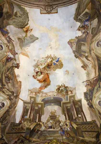 Prague - fresco from cupola of st. Nicholas baroque church — Stock Photo, Image