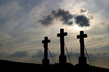 siluet Calvary içinde nitra - Slovakya