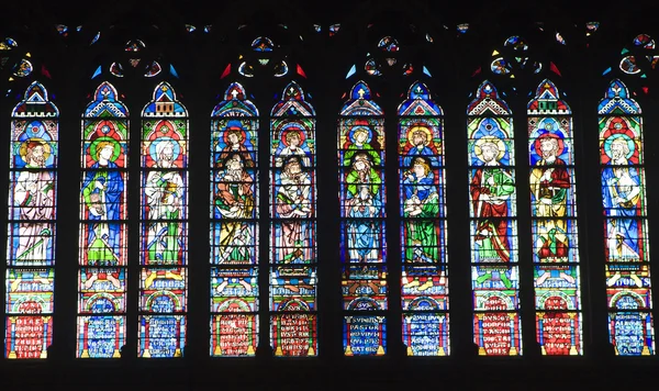 Fensterscheibe der Kathedrale Notre-Dame in Paris — Stockfoto