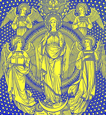 Madonna, vira - eski missale Romanum: litografi