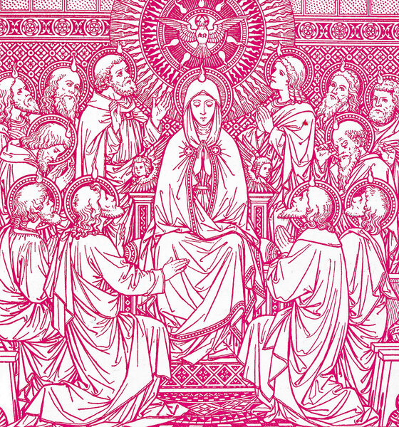 Pentecost scene - lithography from old Missale Romanum