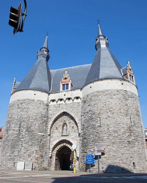 Mechelen - brama brusselport — Zdjęcie stockowe