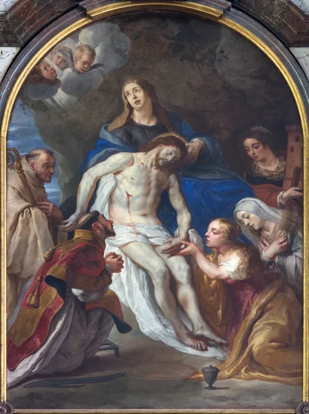 LEUVEN, BÉLGICA - SETEMBRO 3: Pintura de Pieta em Sint jan de Doperkerk em 3 de setembro de 2013 em Leuven, Bélgica . — Fotografia de Stock