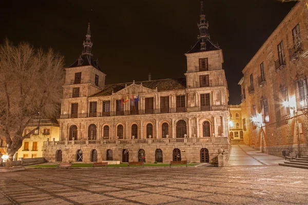 Toledo - stadhuis nachts — Stockfoto