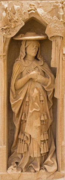 BRATISLAVA, SLOVAKIA - FEBRUAR 11, 2014: Statue af Juraj Schomberg - grundlægger af University Academia Istropolitana fra år 1470 i St. Ann gotisk side kapel i st. Martin katedral . - Stock-foto