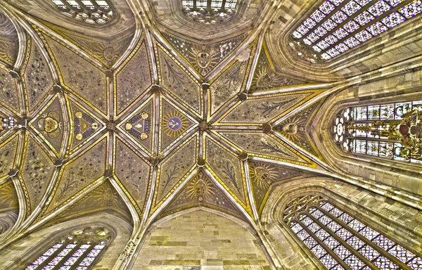 BRATISLAVA, SLOVAKIA - FEBRUARY 11, 2014: Ceiling of presbytery in st. Martin cathedral from 15. cent. — Stock Photo, Image