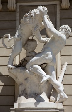 Viyana - Herakles ve Nemea aslanı hofburg Sarayı'nın bahçesinde heykeli