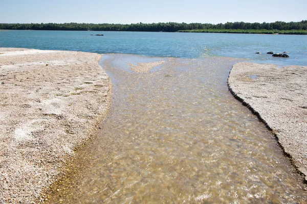 Alluvion of gravel on the Danube river - behind the Cunovo dam — Stock Photo, Image