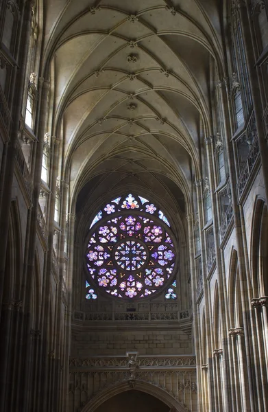 Rosett från st. vitus cathedral Prag — Stockfoto