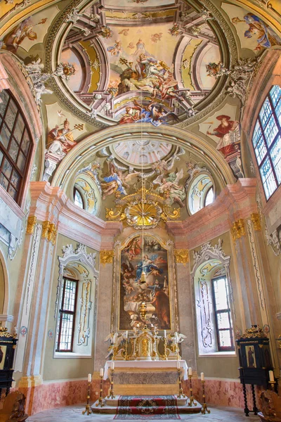 SAINT ANTON, SLOVAKIA - FEBRUARY 26, 2014: Chapel of Saint Anton palace with the frescoes by Anton Schmidt from years 1750 - 1752. — Stock Photo, Image