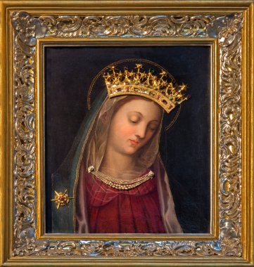 Vienna, Avusturya - ö. 17 Şubat 2014: 15-16 bilinmeyen İtalyan ressam tarafından Meryem Ana şanlı boya. cent. Carmelites kilisede dobling.