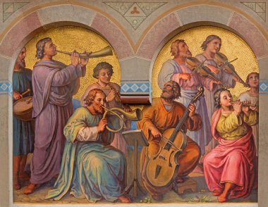 Vienna, Avusturya - ö. 17 Şubat 2014: josef kastner 1906-1911 dobling carmelites kilise tarafından cennette holys Korosu.