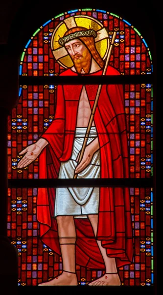 Vienvienna，奥地利-2014 年 2 月 17 日： 耶稣基督从窗玻璃在由"geyling"工作室从起点 20 dobling 罗会教堂的酷刑。%. — 图库照片
