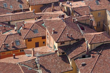 Bologna - torre asinelli den aşağı bakmak eski kasaba çatılar