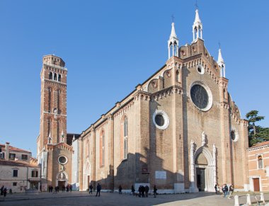 Venice, İtalya - 12 Mart 2014: kilise santa maria gloriosa dei frari.