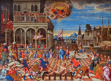 Venice, İtalya - 14 Mart 2014: st. lorenzo kilise San girolamo di santacroce (1530-1556) tarafından şehit francesco della vigna.