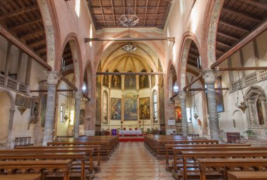 Kilise santa maria dell orto, Venice, İtalya - 11 Mart 2014:interior