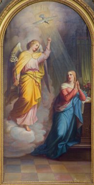 Vienna, Avusturya - ö. 17 Şubat 2014: Barok servitenkirche - kilise 1670 yılında tamamlanmış olan ana sunak dan duyuru.