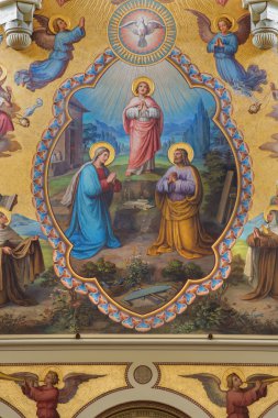 Vienna, Avusturya - ö. 17 Şubat 2014: Kutsal Aile. Papaz dobling josef kastner yaşındaki 1906-1911 yılında carmelites kilisesinin dan büyük açık havada detay.