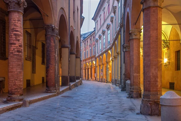 Bologna -  Via Santo Stefano (St. Stephen) street in morning — Stock Photo, Image