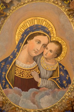 Mechelen, Belçika - 14 Haziran 2014: madonna St katharine kilise veya katharinakerk.