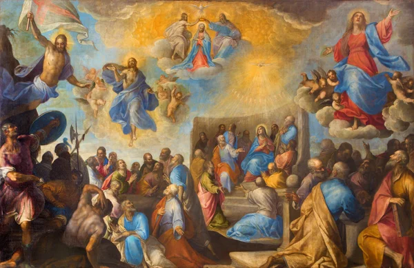 TREVISO, ITALIA - 18 MARZO 2014: Pittura de "I misteri gloriosi" - I gloriosi misteri di Sante Peranda (1566 - 1638) nella chiesa di San Nicola o San Nicolò . — Foto Stock