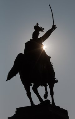 Venedik - Victor Emmanuel II Ettore Ferrari tarafından anıt yıl 1887 silüeti