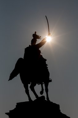Venedik - Victor Emmanuel II Ettore Ferrari tarafından anıt yıl 1887 silüeti
